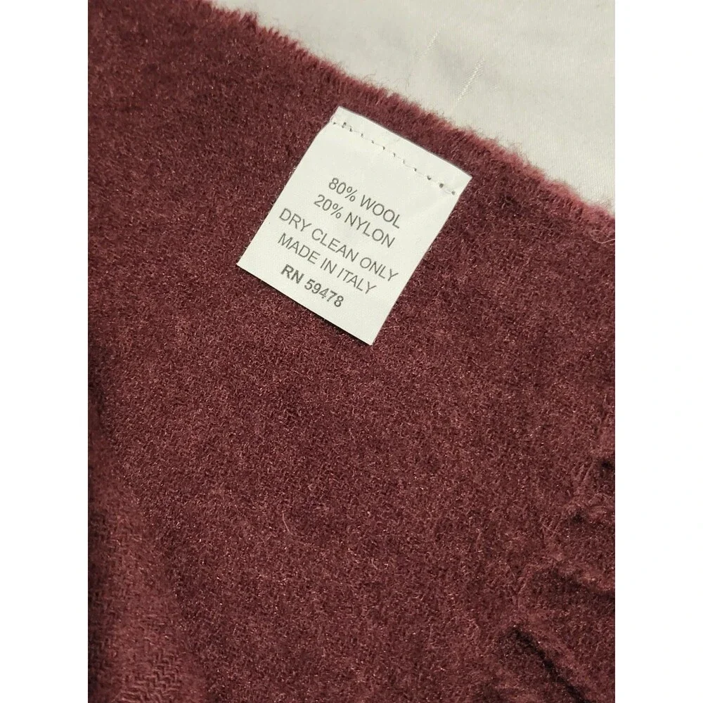 Il Moro Firenze Wool Blend Scarf Made in Italy Burgundy NWT